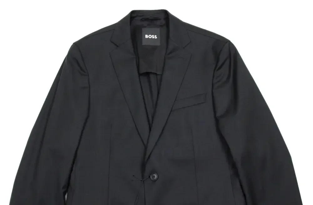 Hugo Boss Suit 34 R Mens Black Wool Slim Fit Neight Byte 2 Piece NWT 2 Button